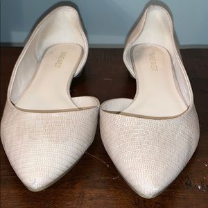 Nine West nude snake skin flats.